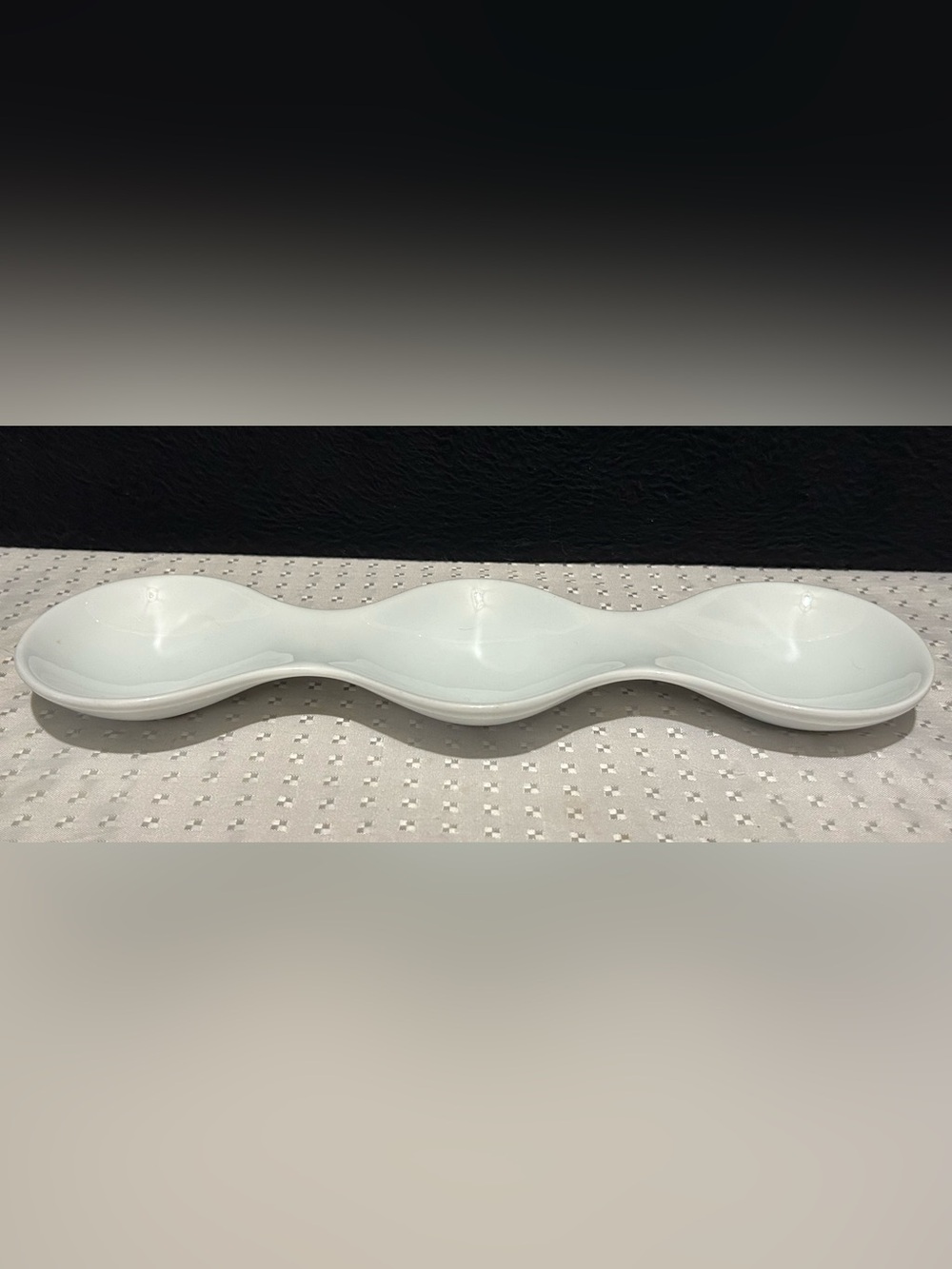 Pier 1 Imports White 3 Section Sauce Dish